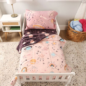 3-Piece Toddler Bedding Set, Pink Science