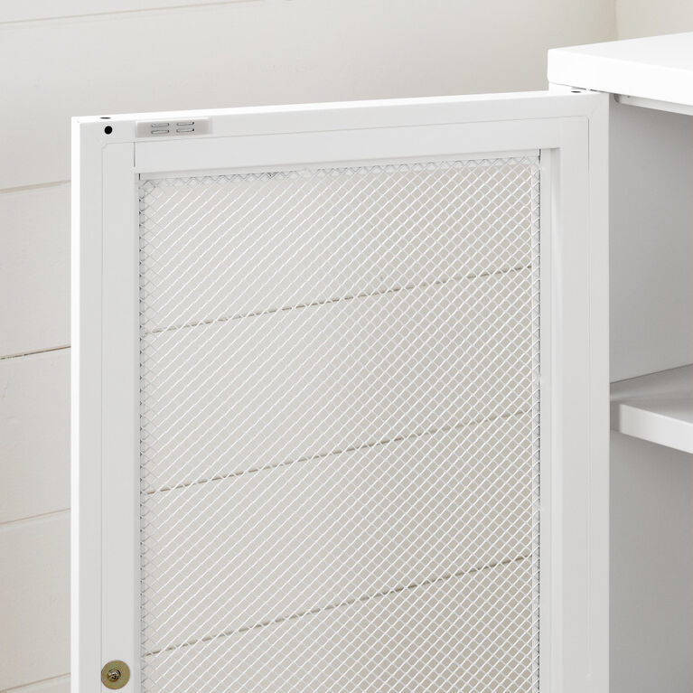 Crea Metal Mesh 2-Door Cabinet Pure Whit