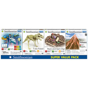 Micro Science Super Value Pack - Volcano, Rock N Gem, Magic Rocks, Fossil T. Rex