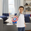 Marvel Avengers Mech Strike, Bouclier lance-fléchette de Captain America, jouet de déguisement, 3 fléchettes NERF