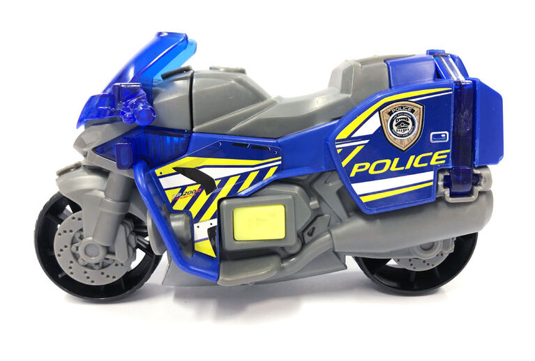 Dickie - Moto Police 15cm - Jouet pour Enfant - Son et Lumière