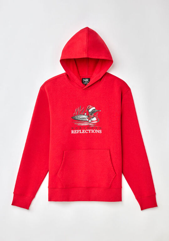 Northern Reflections Adult Festive Loon Hoodie Red L