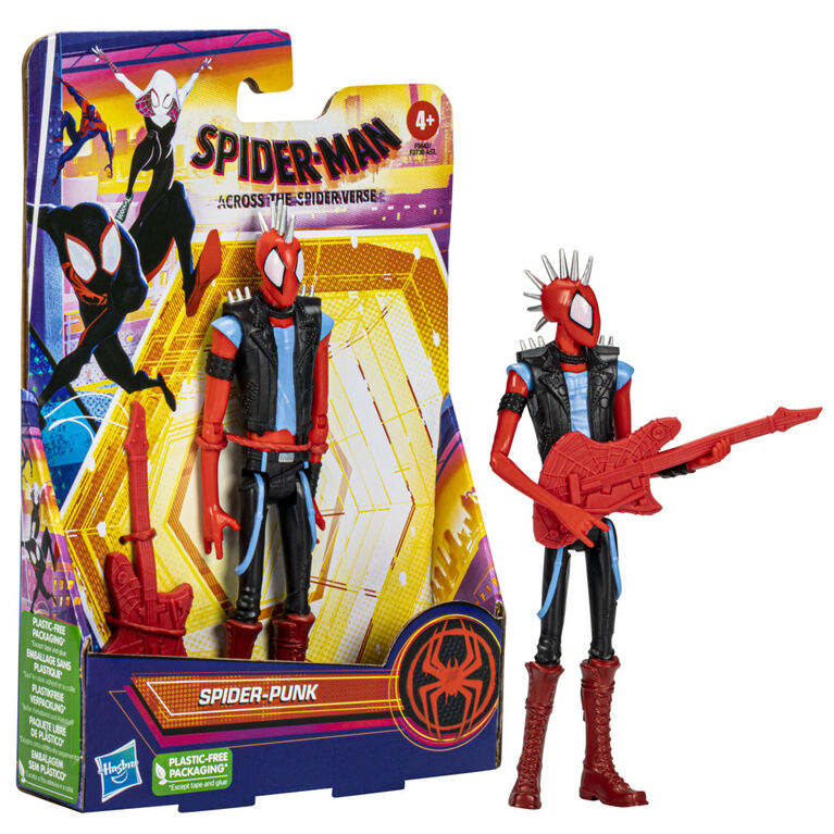 Marvel Spider-Man: Across the Spider-Verse Spider-Punk Toy, 6-Inch-Scale Action Figure with Accessory, Toy for Kids Ages 4 and Up