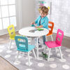 Ensemble table ronde et rangement + 4 chaises