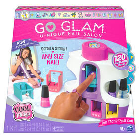 Cool Maker, GO GLAM U-nique Nail Salon, Salon de manucure avec machine à ongles transportable, 5 cartouches de motifs et sèche-ongles