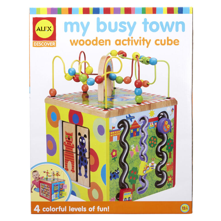 ALEX My Busy Town Wooden Activity Cube