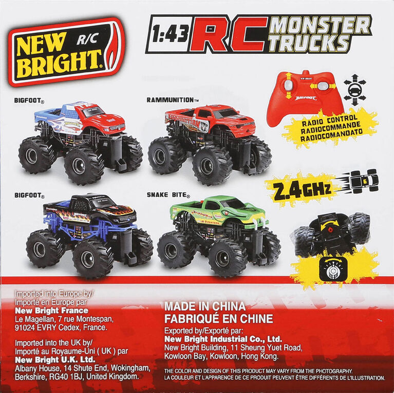New Bright - Bigfoot Monster Truck - L'assortiment peut varier - Un par achat