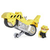 PAW Patrol, Deluxe Vehicle Moto Pups, Moto à rétrofriction de Ruben avec fonction roue arrière et figurine