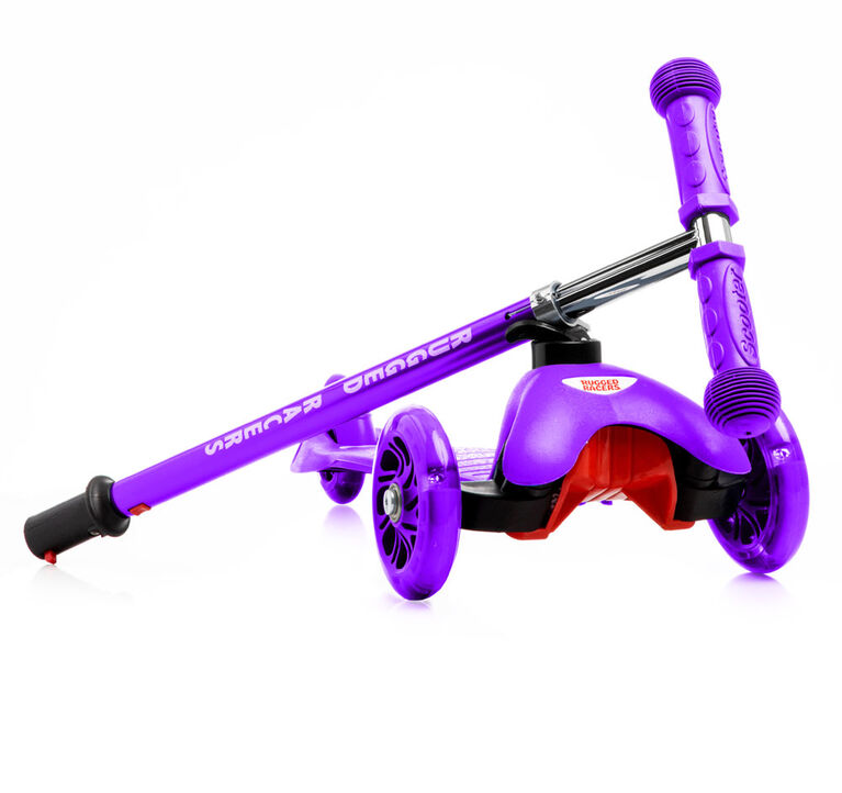 Rugged Racer Mini 3 Wheel Scooter - Purple - English Edition