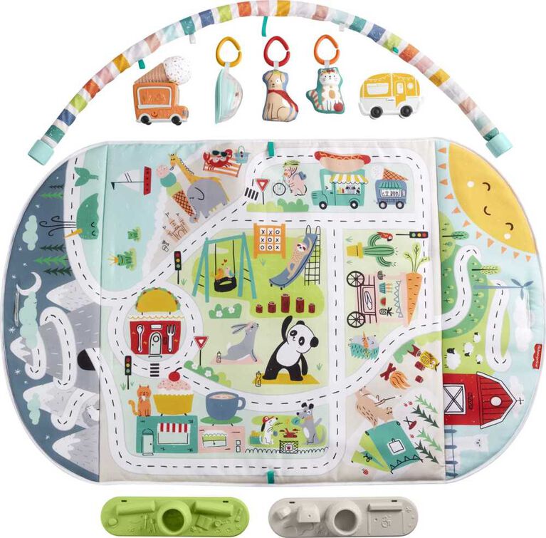Fisher-Price Activity City Gym to Jumbo Playmat with Toys