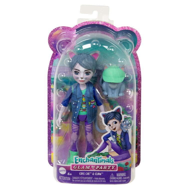 Enchantimals Dolls, Glam Party Cole Cat Doll and Figure - R Exclusive