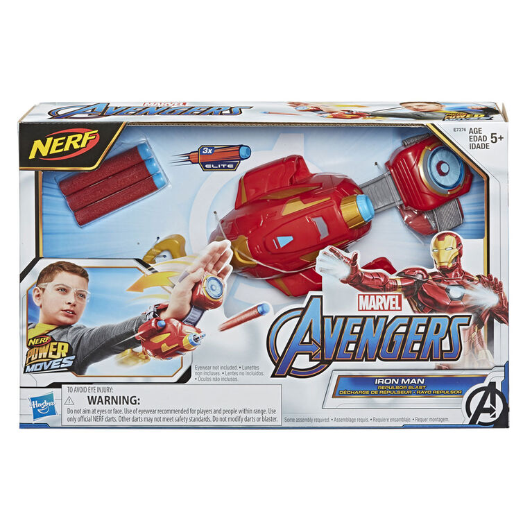 NERF Power Moves Marvel Avengers Iron Man Repulsor Blast Gauntlet