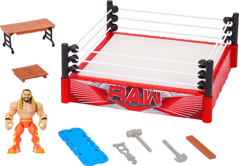 WWE Knuckle Crunchers Rebound Ring & Action Figure, Playset with Seth Rollins Mini Figure