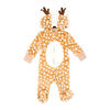 Baby Mode Hooded Flannel Fleece Pram: Tan Deer Newborn