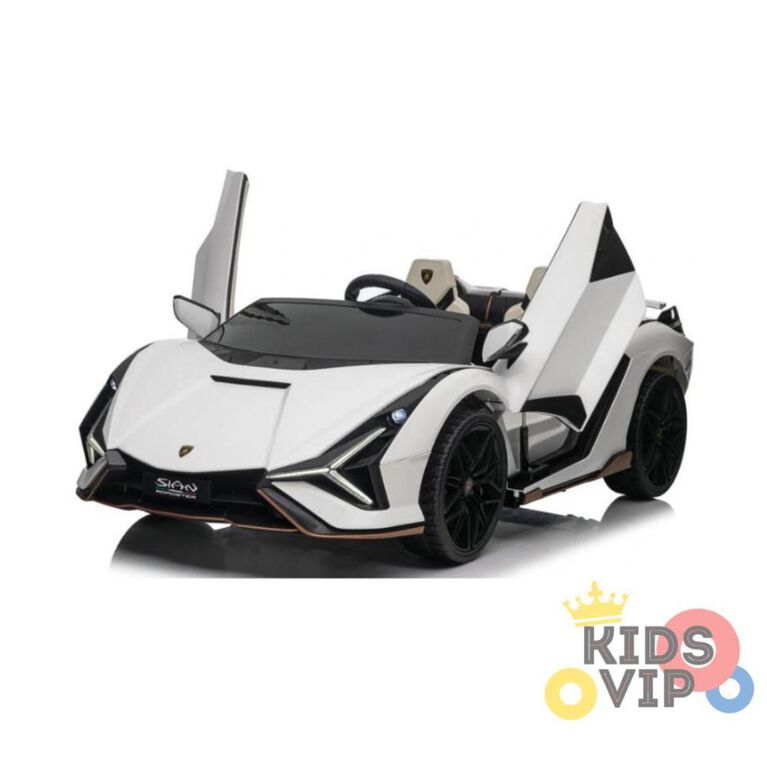 KIDSVIP Licensed 2-Seater Lamborghini Sian 4X4 24V Ride-On Car For Kids w/ RC - White
