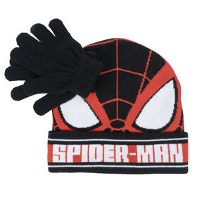 Spider-Man Hat And Glove Set Black And Red