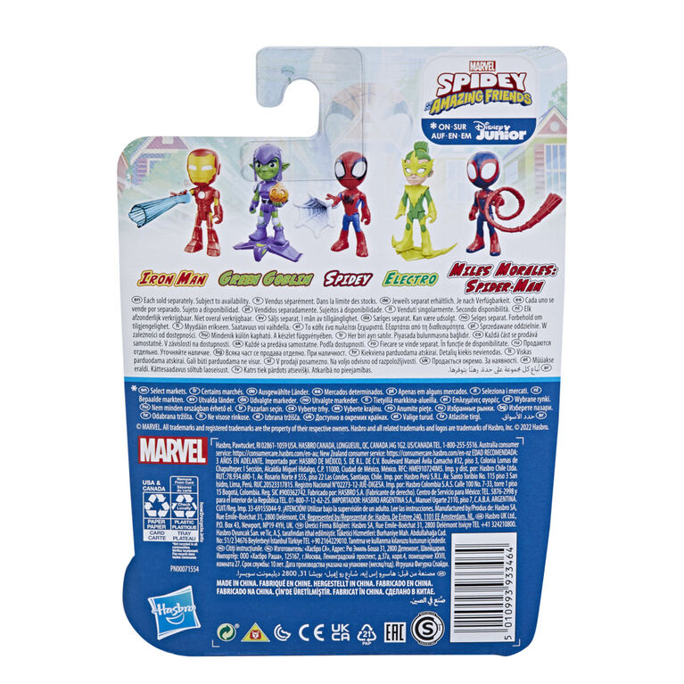 Marvel Spidey and His Amazing Friends Electro Action Figure Toy, Preschool Hero Figure with Accessory