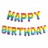 Ensemble De Bannières En Forme De Ballon Avec Lettre ``Happy Birthday`` De Feuille D`Arc-En-Ciel, 14 `` - Édition anglaise