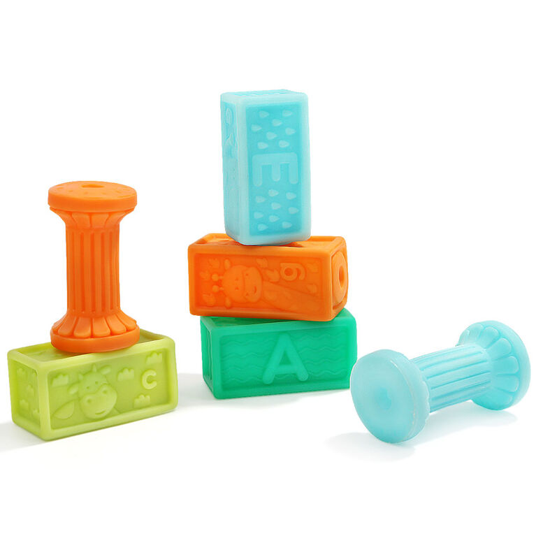 Mima Toys - Animal Squeeze And Wooden Blocks