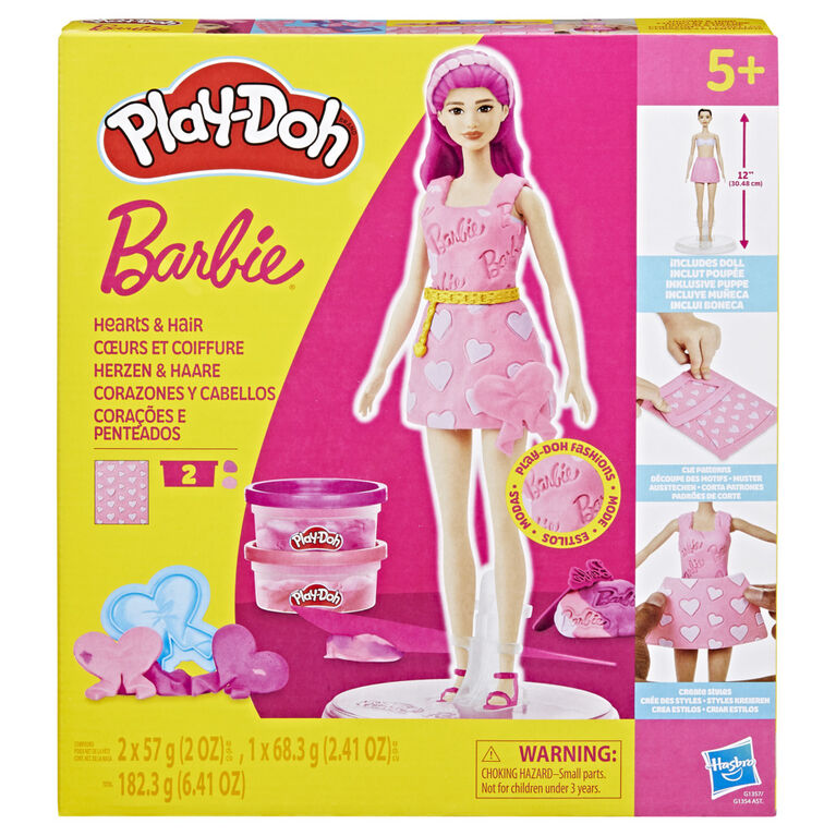 Play-Doh Barbie Hearts and Hair Doll Set