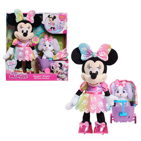 Disney Junior Minnie Mouse Waggin' Wagon Lights and Sounds Feature Plush - English Edition