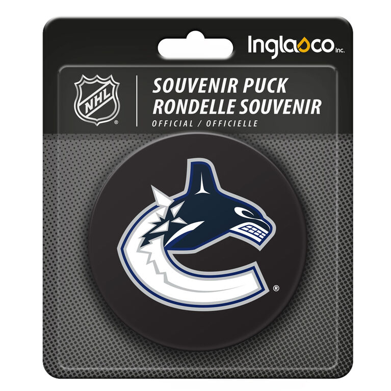 NHL Vancouver Canucks black basic puck in blister package