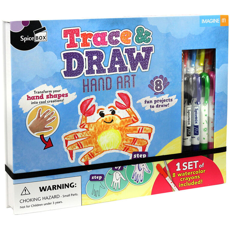 SpiceBox Children's Art Kits Imagine It Trace and Draw Hand Art - English Edition