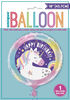 Ballon aluminium rond, 18 " - Unicorn - Édition anglaise