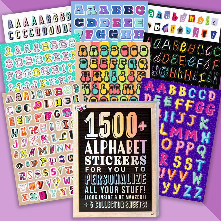 Plus de 1500 livres d'autocollants alphabet et feuilles de collection