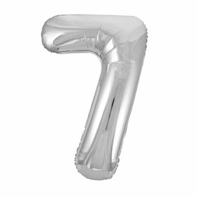 Ballon en aluminium argenté en forme de nombre 34" - 7