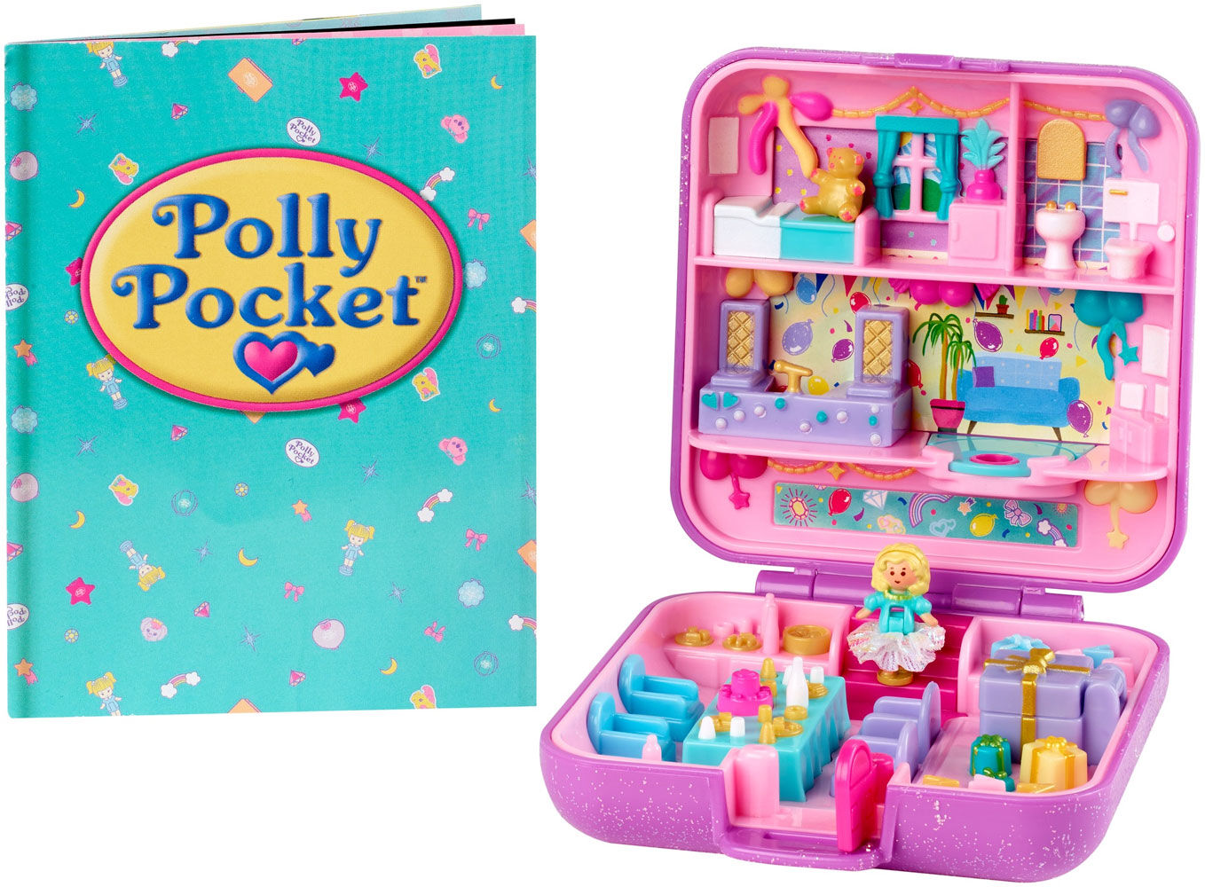 polly pocket 30th anniversary retro partytime surprise keepsake compact