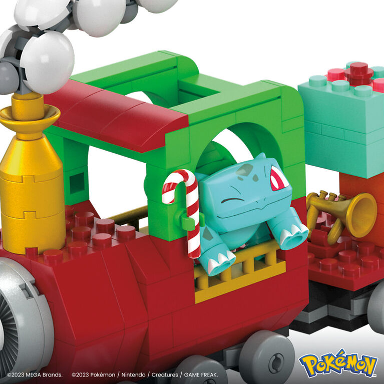 MEGA Pokémon Holiday Train building set with 373 pieces and festive surprises