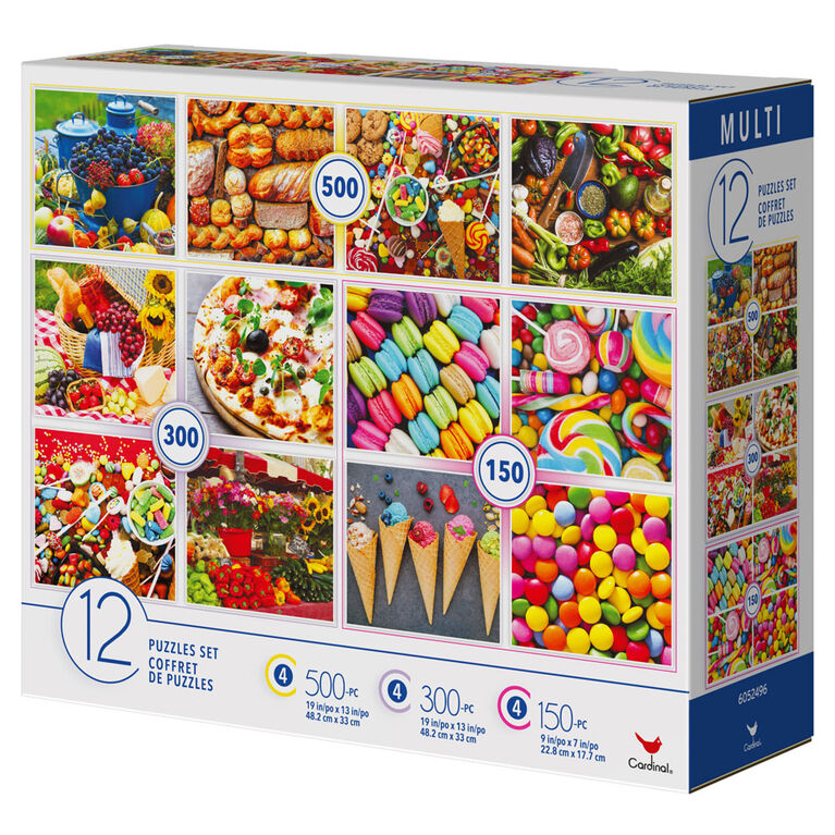 Family 12-Pack of Jigsaw Puzzles, Food