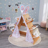 KidKraft Wood Book Nook Tent with 6 Shelves, Children's Bookcase, Caramel Ash Color
