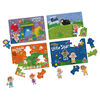 Cocomelon, 4-Pack Wooden Puzzles, 18-Pieces Each Jigsaw Toy Gift Set with Interchangeable Characters
