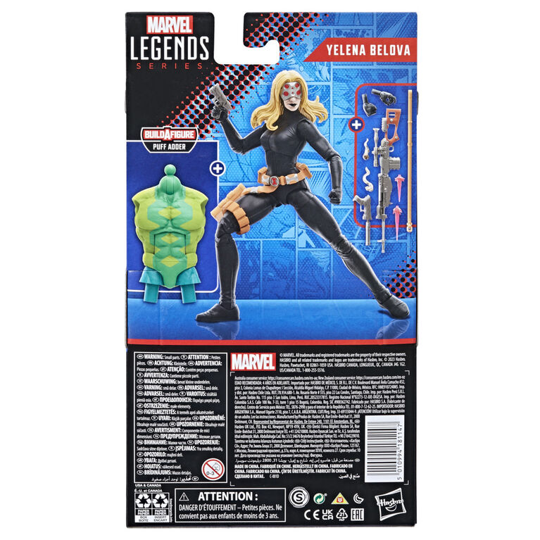 Hasbro Marvel Legends Series: Yelena Belova Black Widow des bandes dessinées Marvel classiques, figurine articulée de 15 cm