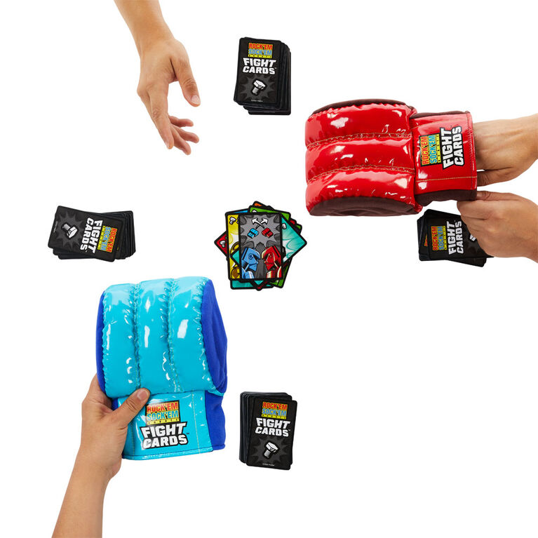 Rock 'Em Sock 'Em Robots Fight Cards Card Game with Two Boxing Gloves, Team Party Game