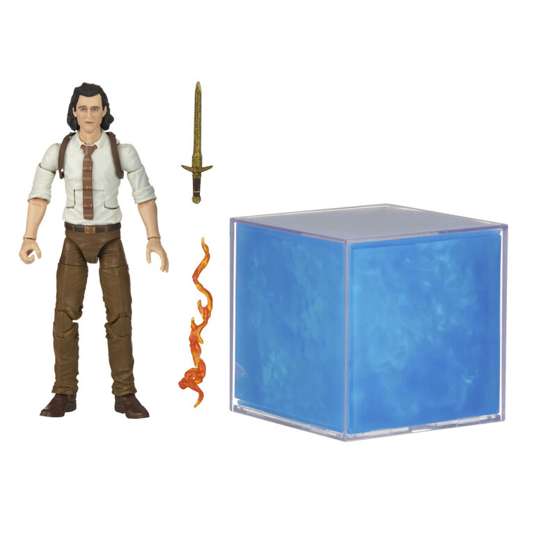 Marvel Legends Series Tesseract Electronic Role Play Accessory with Light FX, Marvel Studios' Loki Roleplay Item and 6" Collectible Loki Figure