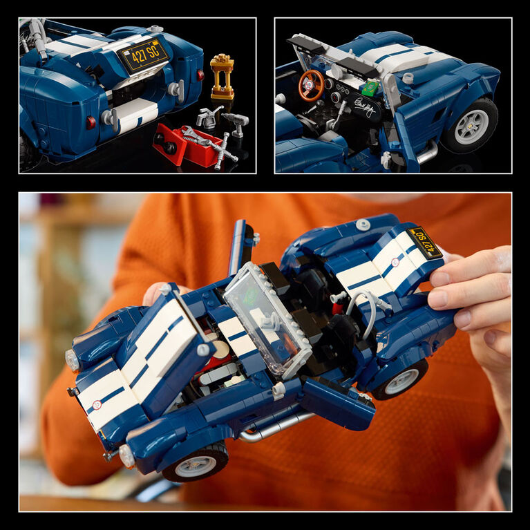 LEGO Icons Shelby Cobra 427 S/C, Objet D&eacute;coratif pour la Maison ou le Bureau, Ensemble de Mod&egrave;le de Voiture pour Adultes 10357