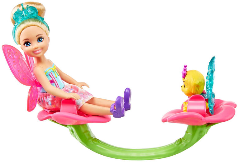 ​Barbie Dreamtopia Chelsea Fairy Doll and Fairytale Treehouse Playset with Seesaw, Swing, Slide, Pet and Accessories