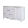 Savannah Commode 3 tiroirs avec porte- Blanc solide