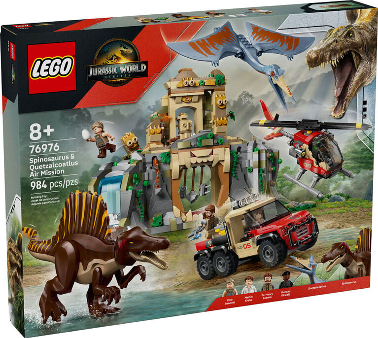 LEGO Jurassic World Mission Aérienne Spinosaure et Quetzalcoatlus, Jouet de Construction de Dinosaures pour Enfants 76976