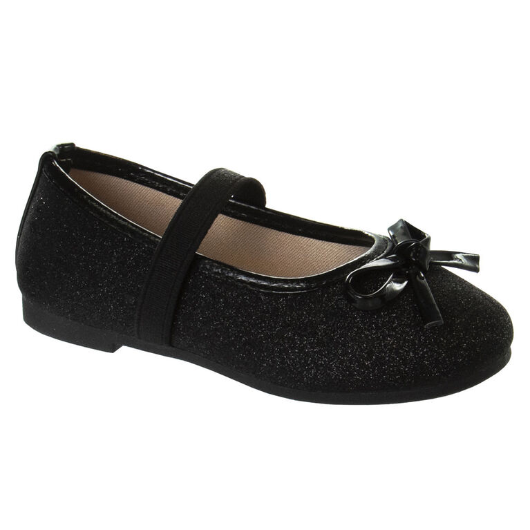 Laura Ashley Ballet Flats Black Glitter | Babies R Us Canada