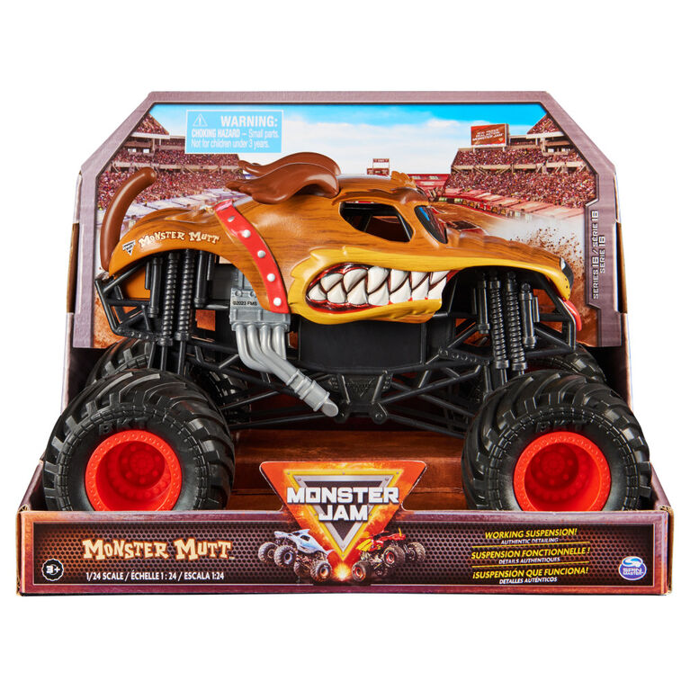 Monster Jam, Official Monster Mutt Dalmatian Monster Truck, Collector Die-Cast Vehicle, 1:24 Scale