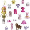 Polly Pocket Coffret Poupée et 18accessoires, chiot et thème floral