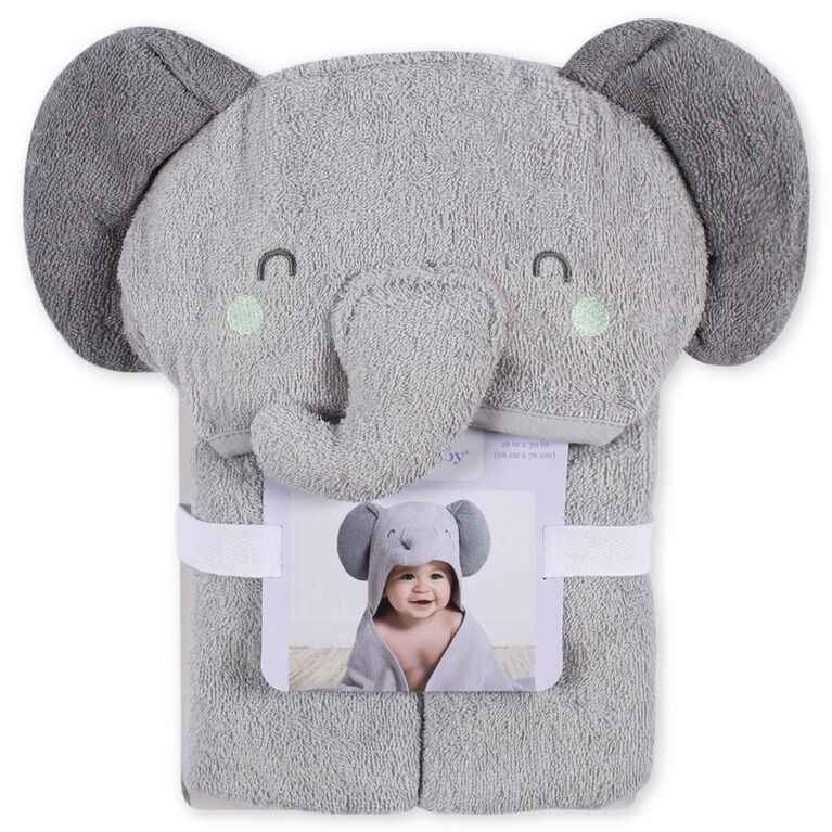 Koala Baby - Grey Elephant Woven Hooded Towel 