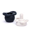 Doddle and Co - The Pop and Go - Silicone Pacifier - 2 Pack - Dove/Coal - 0 to 3 Months