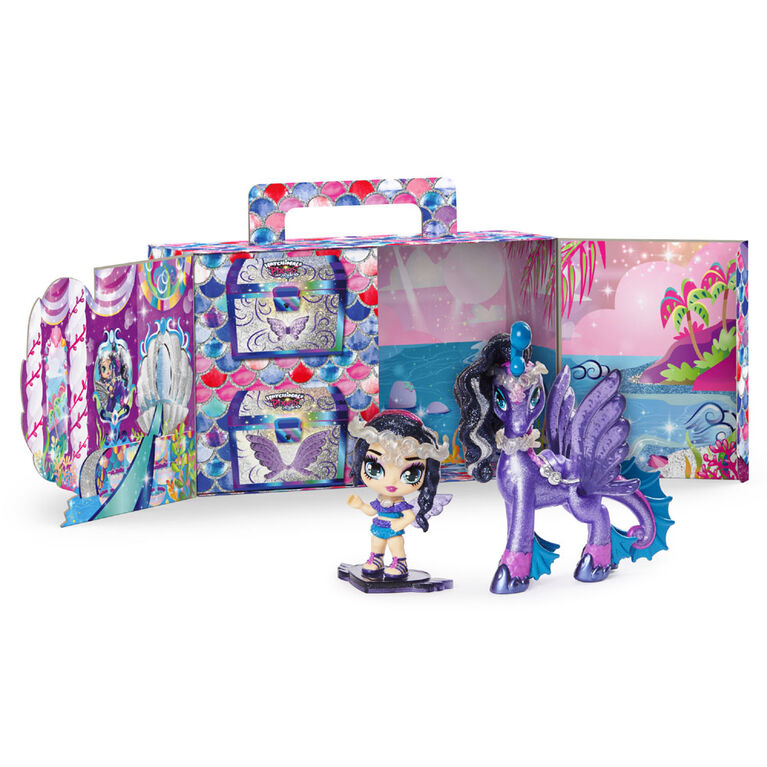 Hatchimals Pixies Riders, Black Glitter Lily Pixie and Seastallion