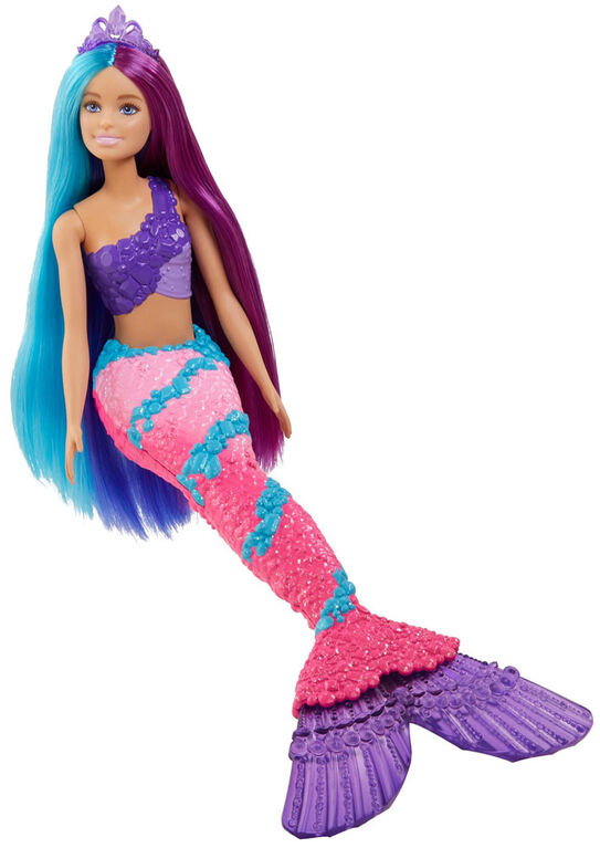 Poupée ​Barbie Sirène Barbie Dreamtopia de 29,2 cm (13 po) avec cheveux fantaisistes 2 tons ultralongs