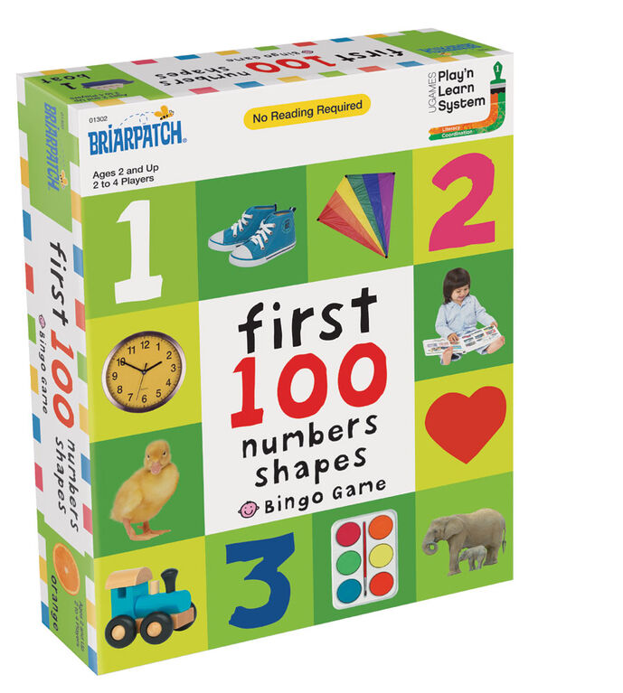 Les 100 premiers nombres, couleurs, formes Bingo - Édition anglaise